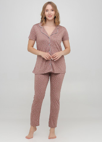 Кофейная всесезон пижама (рубашка, брюки) рубашка + брюки Stil Moda