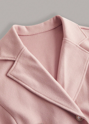 Розовое демисезонное Пальто двубортное SHEIN