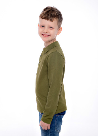 Оливковая (хаки) детская футболка-поло для мальчика Vidoli однотонная