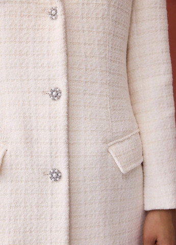 Молочне зимнє Пальто однобортне SHEIN