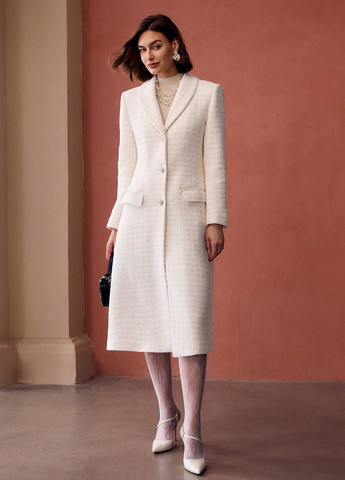 Молочне зимнє Пальто однобортне SHEIN