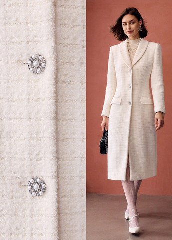 Молочне зимнє Пальто однобортне SHEIN