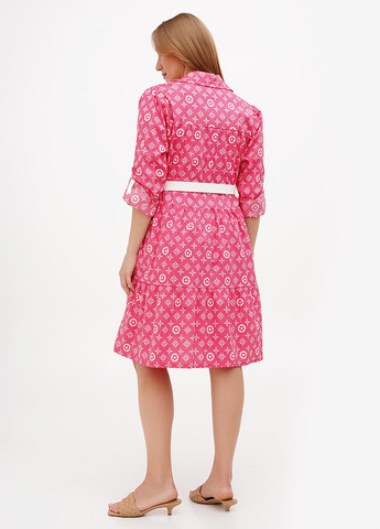 Коралловое кэжуал платье рубашка Naiif с рисунком