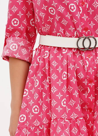 Коралловое кэжуал платье рубашка Naiif с рисунком