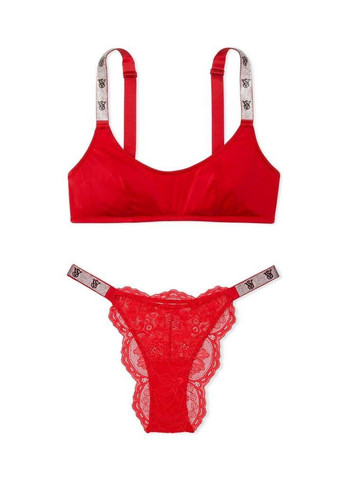 Червоний демісезонний комплект (бюстгальтер, трусики) Victoria's Secret