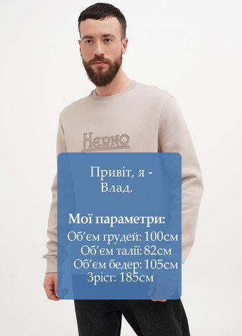 Бежевий світшот Herno однотонний вишивка (322953717)