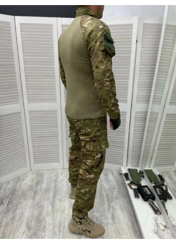 Оливковий (хакі) демісезонний чоловічий армійський костюм мультикам для зсу tactical тактична форма убакс і штани туреччина xxl 7285 No Brand
