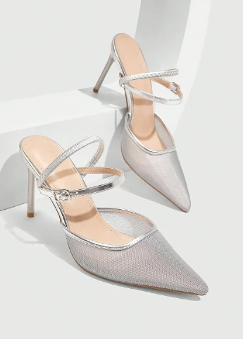 SHEIN Туфлі слінгбекі срібний з текстиль, китай — демісезон (331821072)