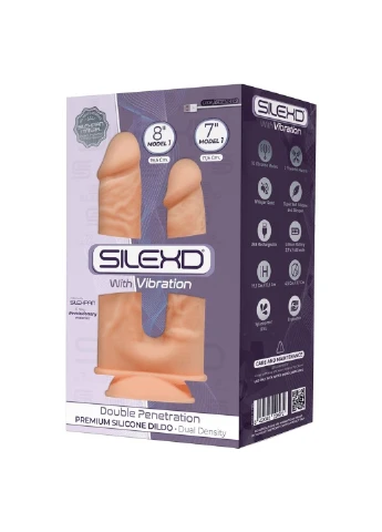 Фаллоимитатор двойной с вибрацией SilexD Double Gusto Flesh Motor (Model 1 size 8" & 7"), двухслойны Adrien Lastic (254885443)