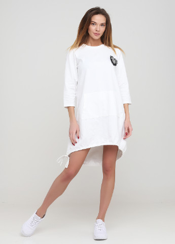 Білий кежуал сукня сукня светр Taffi однотонна