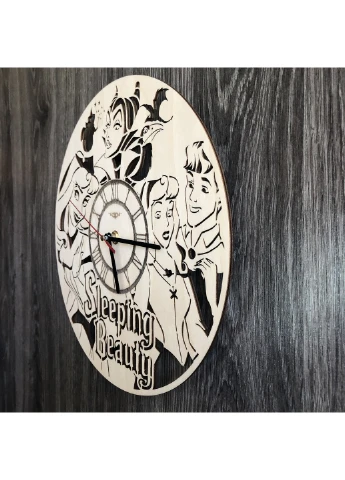 Дитячий круглий безшумний настінний годинник «Спляча красуня» 7Arts (253566644)
