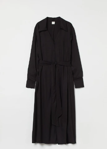 Черное кэжуал платье H&M однотонное