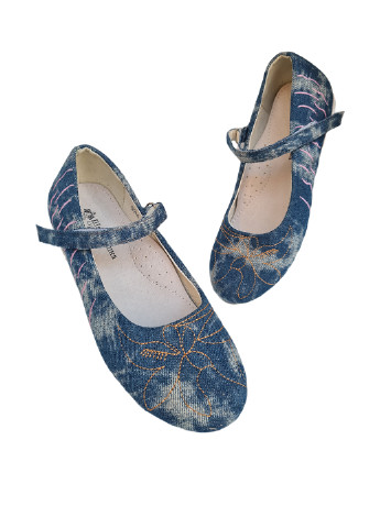 Детские голубые кэжуал туфли на низком каблуке Шалунишка для девочки