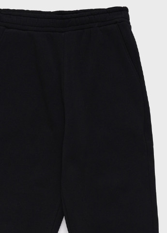 Костюм (худи, брюки) KASTA design однотонный чёрный спортивный полиэстер, флис, футер, хлопок