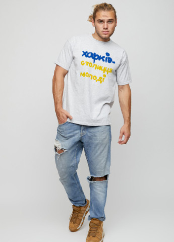 Серая футболка мужская basic YAPPI