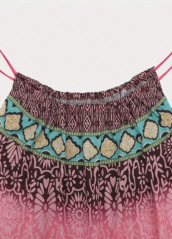 Рожева кежуал сукня а-силует SHEIN з орнаментом