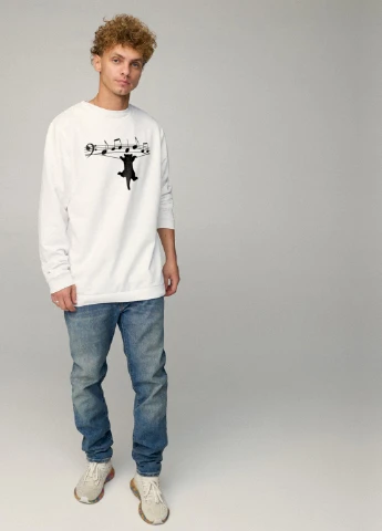 Білий свитшот мужской oversize /no flis/ YAPPI малюнок (254557495)