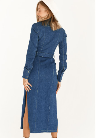 Синя кежуал джинсова сукня-сорочка Gepur однотонна