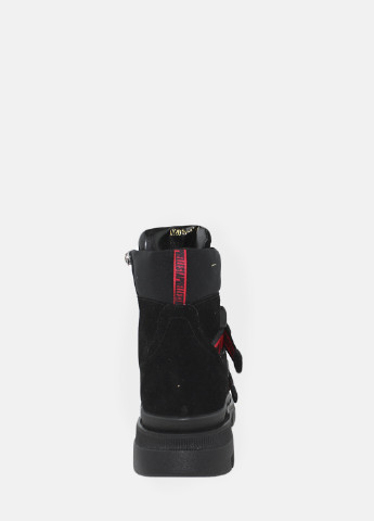 Зимние ботинки rp2126-11 черный-красный Prellesta из натуральной замши