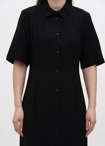 Черное кэжуал платье рубашка Edited однотонное