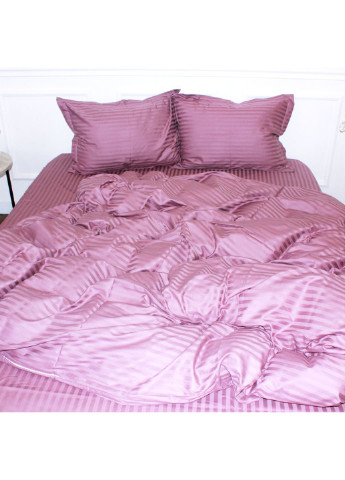 Постільна білизна Satin Stripe 30-0008 Smoky Pink 175х210 двоспальний (2200005250297) Mirson (254007920)