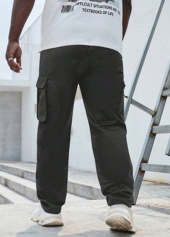 Темно-серые кэжуал демисезонные карго брюки SHEIN