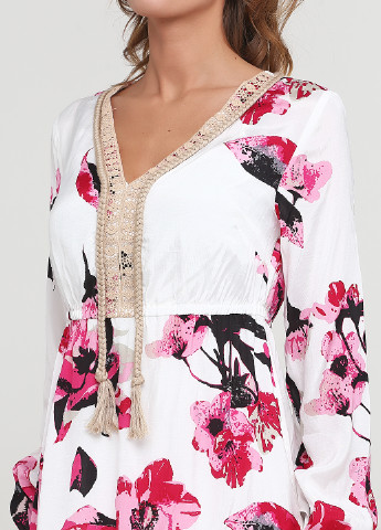 Белое кэжуал платье Heine с цветочным принтом