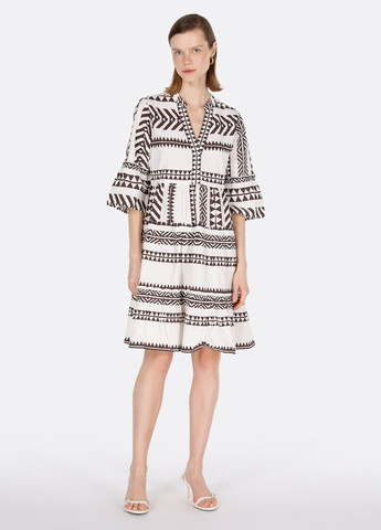 Комбинированное кэжуал платье а-силуэт Colin's с геометрическим узором