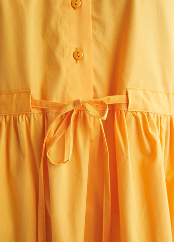 Желтое кэжуал платье рубашка DeFacto однотонное