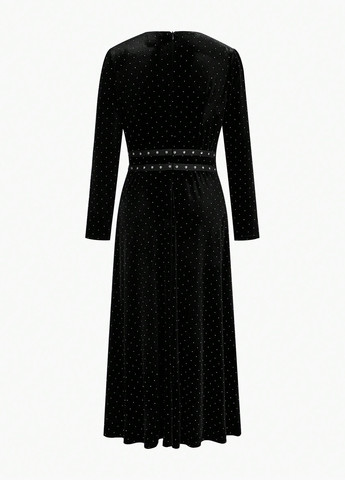 Чорна вечірня сукня кльош SHEIN однотонна