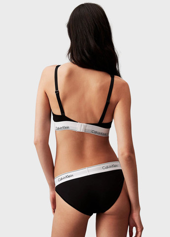 Чёрный топ бюстгальтер Calvin Klein без косточек хлопок