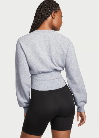 Серый свитшот Victoria's Secret меланж без декора (349508129)