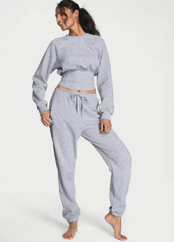 Серый свитшот Victoria's Secret меланж без декора (349508129)