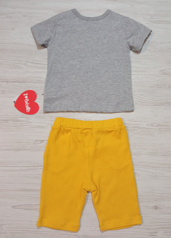 Желтый летний костюм для мальчика лето, футболка +шорты Bebetto