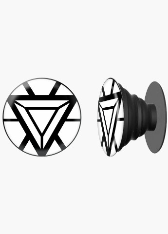 Попсокет (Popsockets) тримач для смартфону Залізна людина Марвел (Iron man Marvel) (8754-1449) Чорний MobiPrint (216748442)