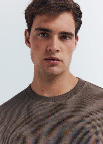 Коричневый демисезонный кэжуал лонгслив Springfield однотонный