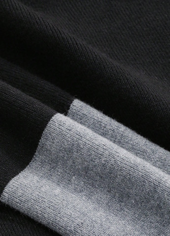 Черное кэжуал платье платье-свитер SHEIN колор блок