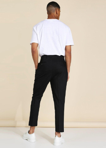 Черные кэжуал демисезонные зауженные, укороченные брюки Boohoo
