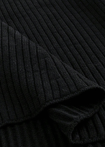 Чорна святковий, вечірня, кежуал сукня кльош, а-силует, сукня светр SHEIN однотонна