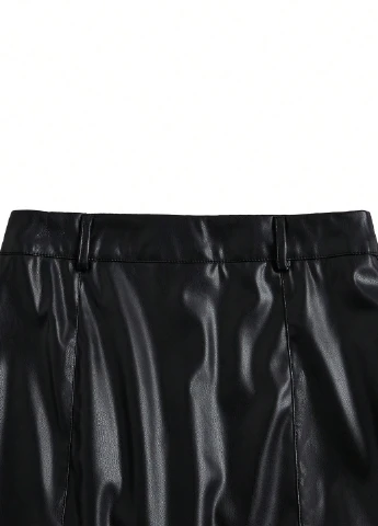 Черная кэжуал однотонная юбка SHEIN карандаш