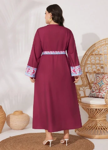Комбинированное кэжуал платье а-силуэт SHEIN с геометрическим узором