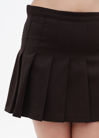 Темно-коричневая кэжуал однотонная юбка Weekday плиссе