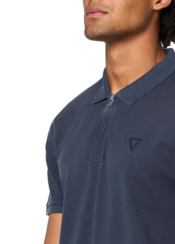 Темно-синяя футболка-поло для мужчин Guess однотонная