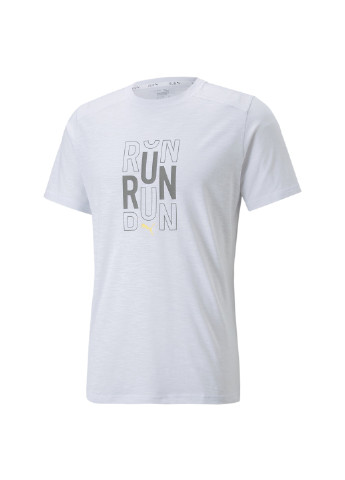 Біла футболка performance logo short sleeve running tee men Puma