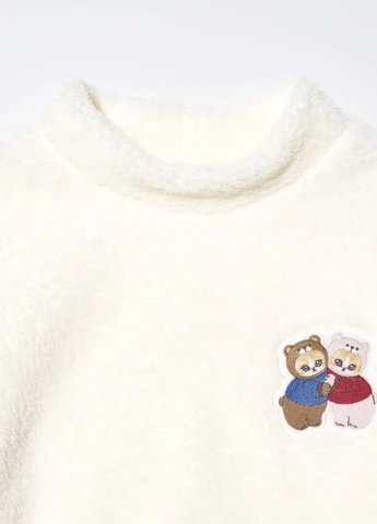 Белая зимняя пижама (свитшот, брюки) Uniqlo