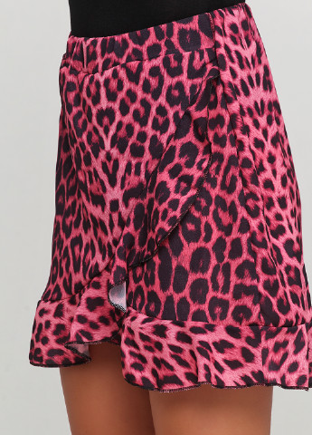 Разноцветная кэжуал леопардовая юбка Boohoo а-силуэта (трапеция)