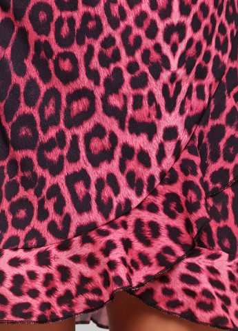 Разноцветная кэжуал леопардовая юбка Boohoo а-силуэта (трапеция)