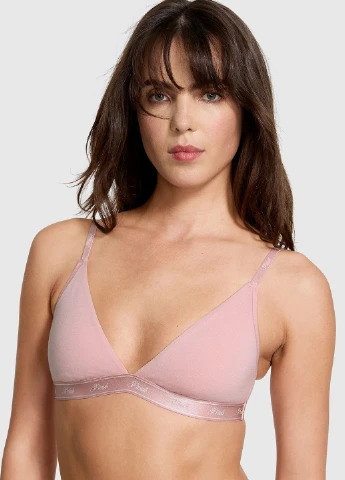 Рожевий бралетт бюстгальтер Victoria's Secret без кісточок бавовна