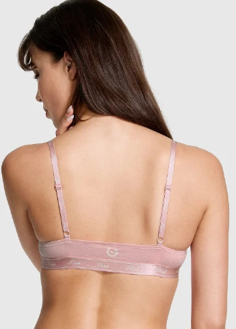 Рожевий бралетт бюстгальтер Victoria's Secret без кісточок бавовна