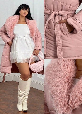 Розовая зимняя куртка куртка-пальто SHEIN